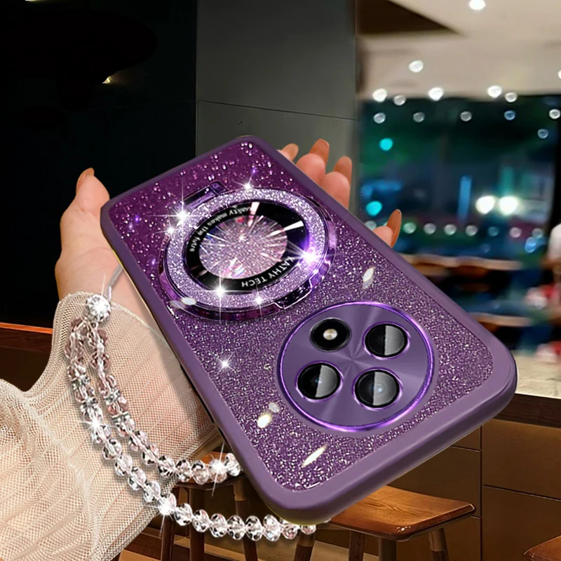 Glitter Crystal Bracelet Magsafe Phone Holder Case