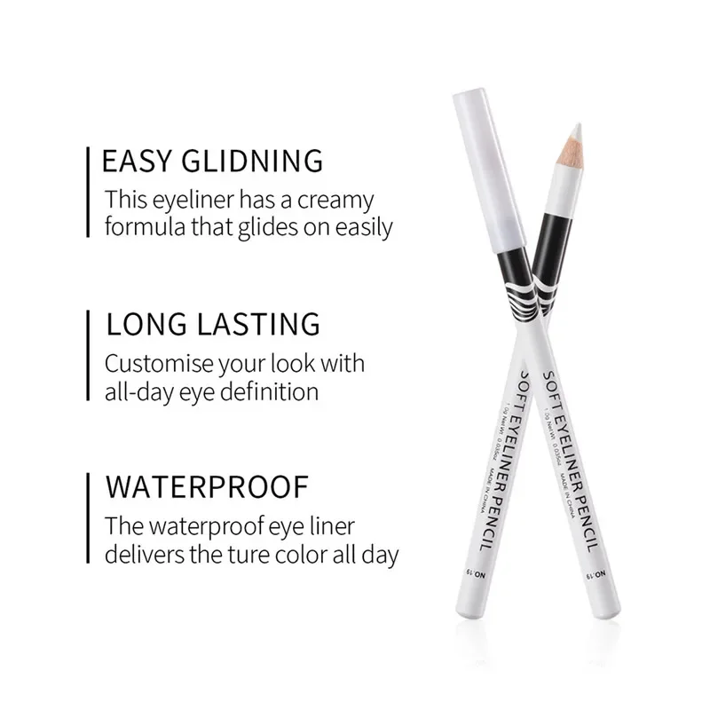 Waterproof White Eyeliner Pencil Quick-Dry Long-Lasting No Blooming Eye Liner Pen Professional Woman Makeup Beauty Cosmetic Tool Best Sellers In Beauty & Health