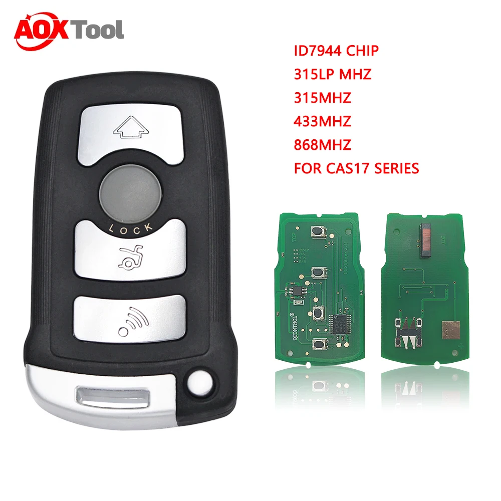 4B Smart Remote Car Key 315LP MHZ 315MHZ 433MHZ 868MHZ For BMW CAS1 7 Series E65 E66 with ID7944 Chip HU92 Uncut Blade