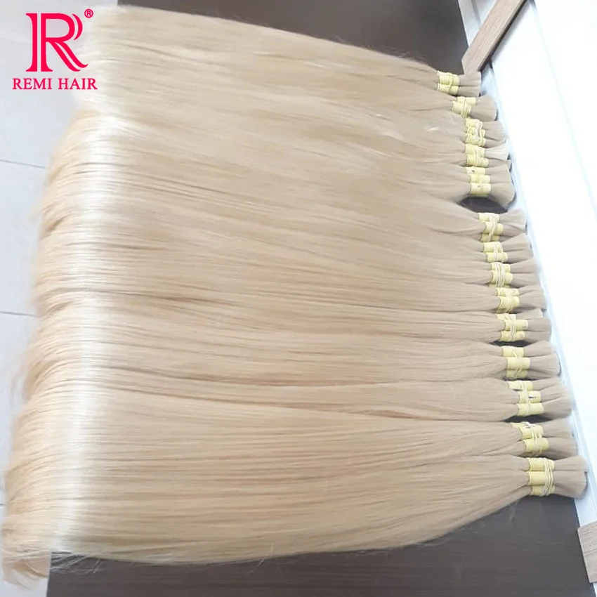 Real Human Hair Bulks 613 no Weft Honey Blond Hair Extensions Vietnamese Virgin Straight Weaving for Braiding human hair extensions human hair for braiding
