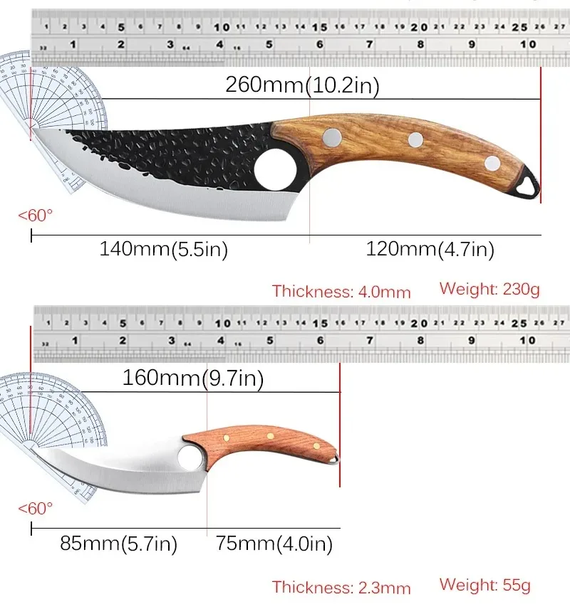 Kitchen Knife 1pc/2pc Stainless Steel Boning Knife Meat Cleaver Vegetable Slicing Knife Sharp Fruit Wooden Handle kitchen knife meat cleaver