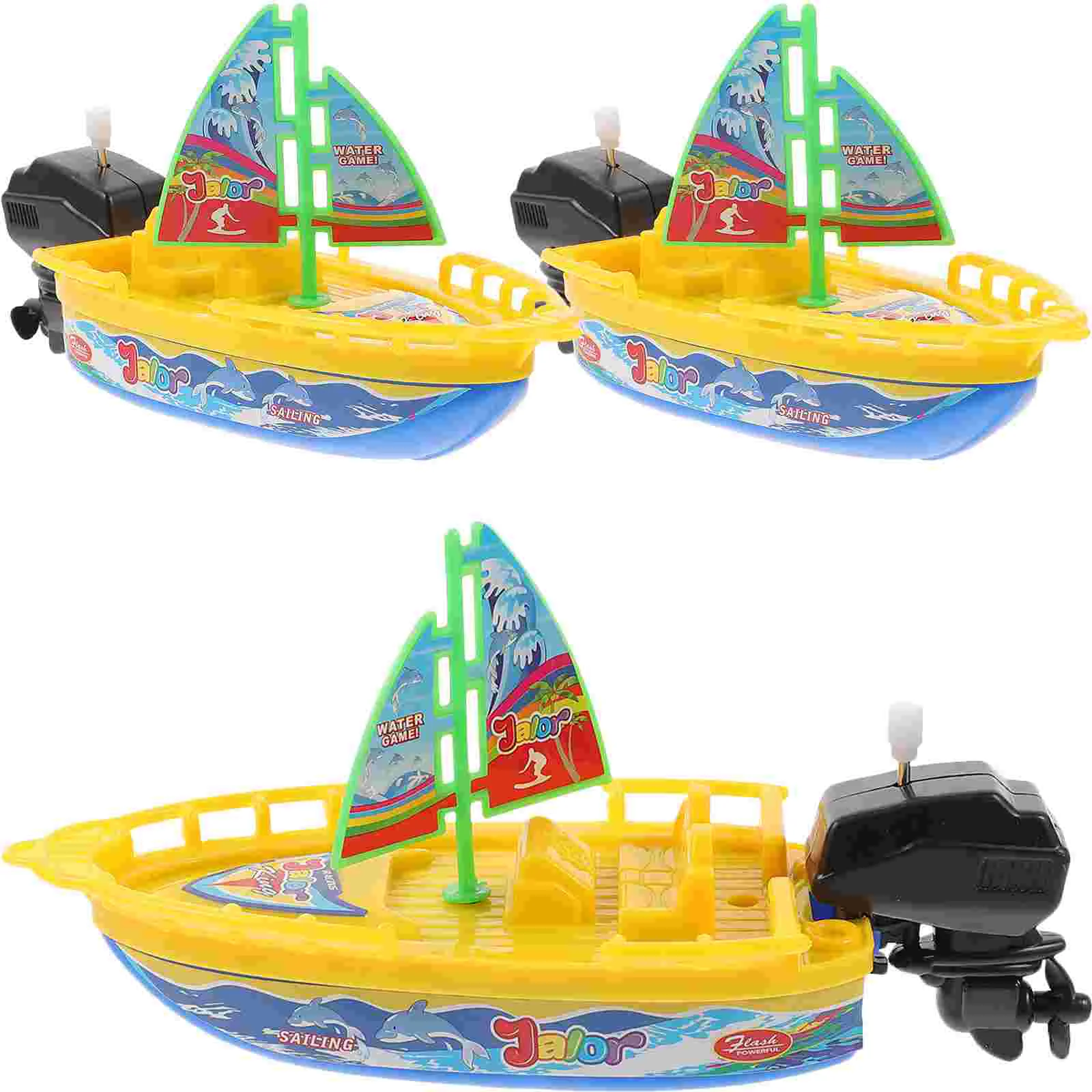 

3pcs Wind Up Shower Toy Sailboat Bath Toy Pool Windup Toy Toddler Bath Toy Plastic Toys