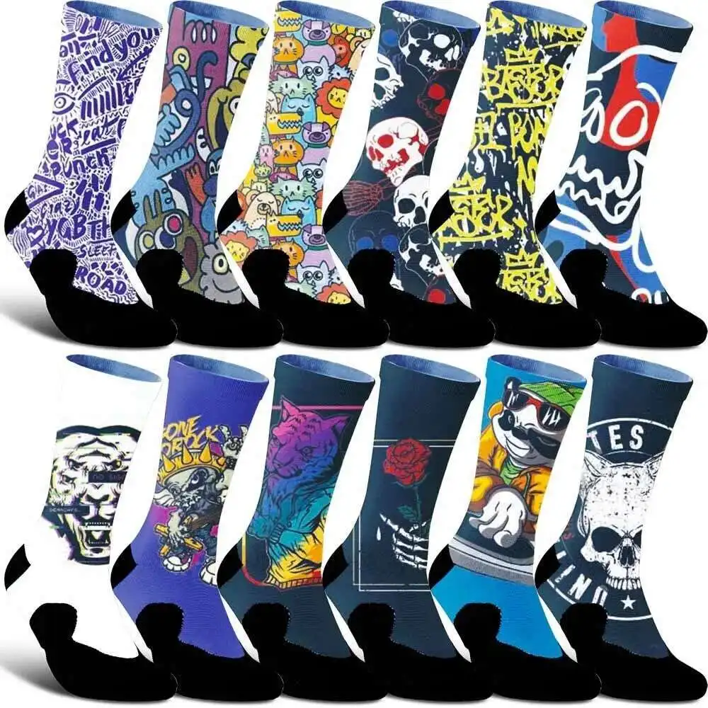 Cycling Socks Sports Socks Creative Skeleton Hand Pattern Sports Cycling Socks with Rose in Hand Unisex Sweat Absorbing Breathable Durable
