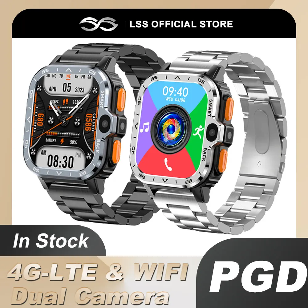 

SmartWatch 4G LTE GPS WIfI SIM Card NFC Dual Camera Rugged 16G 64G ROM Storage Google Play IP67 Heart Rate Android Smart Watch