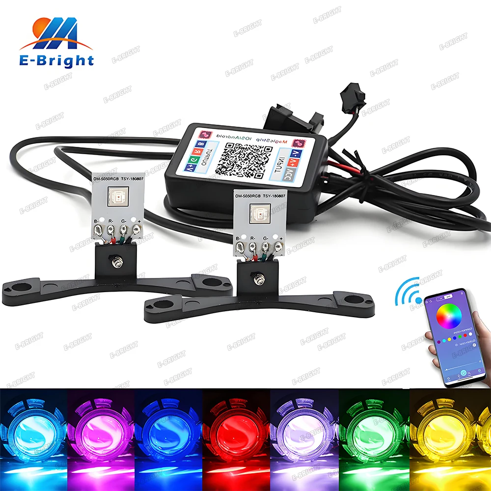 RGB Devil Eye Demon Lights – 12V Daytime Running Lights for Projector Lens Headlights and Fog Lights