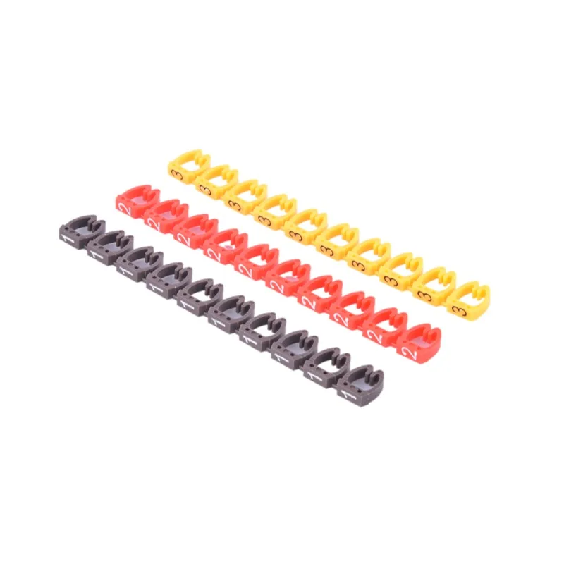 Cable Markers Colourful C-Type Marker Number Tag Label 100/150 Pcs For 2-8mm Wire Network Cable Wire Marker Tag Label For Cat5e cable marker,cable marking label
