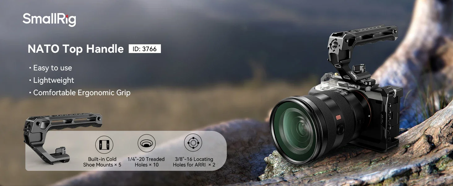 SmallRig Top Handle 5 Built-in Cold Shoe Mounts Portable Camera Handle For Sony