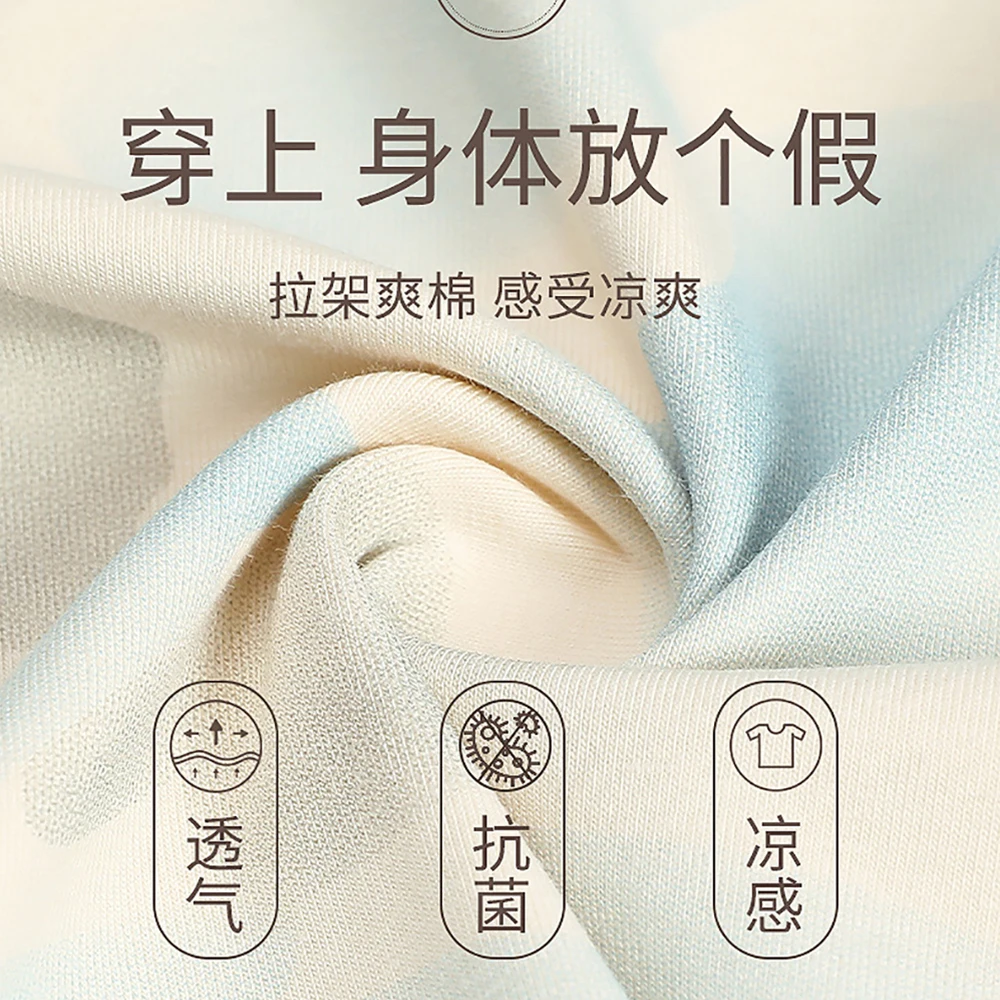 M-2XL Summer Short Sleeve Pijama Sleepwear 100% Cotton Antibacterial Breathable Women's Pajamas Sweet Cute Cartoon Trousers Sets