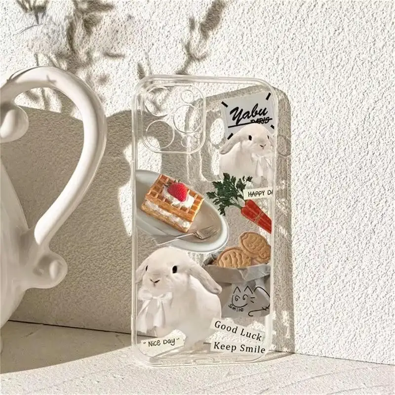 Doodle Angry Cat Shockproof Transparent Square Phone Case
