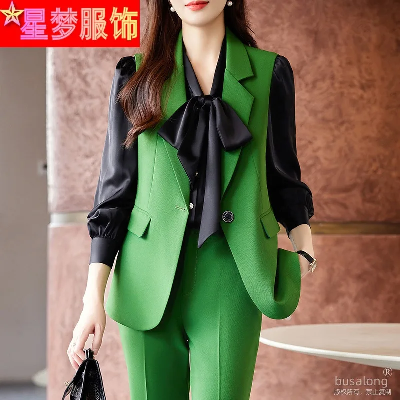 

Suit Vest Women's Autumn 2023 New Temperament Goddess Style Business Wear Outer Suit Waistcoat Vest Suit