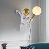 Modern Table Lamp Astronaut Wall Sconce Desk Lighting Fixture Children Room Bedroom Decor 3D Moon Spaceman Desktop Night Light 6