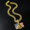 American flag Eagle Rhinestone pendant Trump American campaign popular jewelry alloy necklace 6