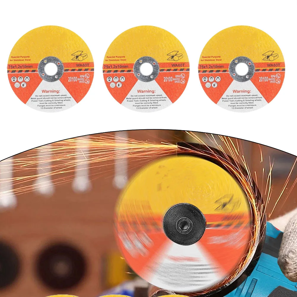 

3Pc 75mm Mini Cutting Disc Circular Resin Saw Blades Grinding Wheel Cutting Disc For Steel Stone Cutting Angle Grinding Tools