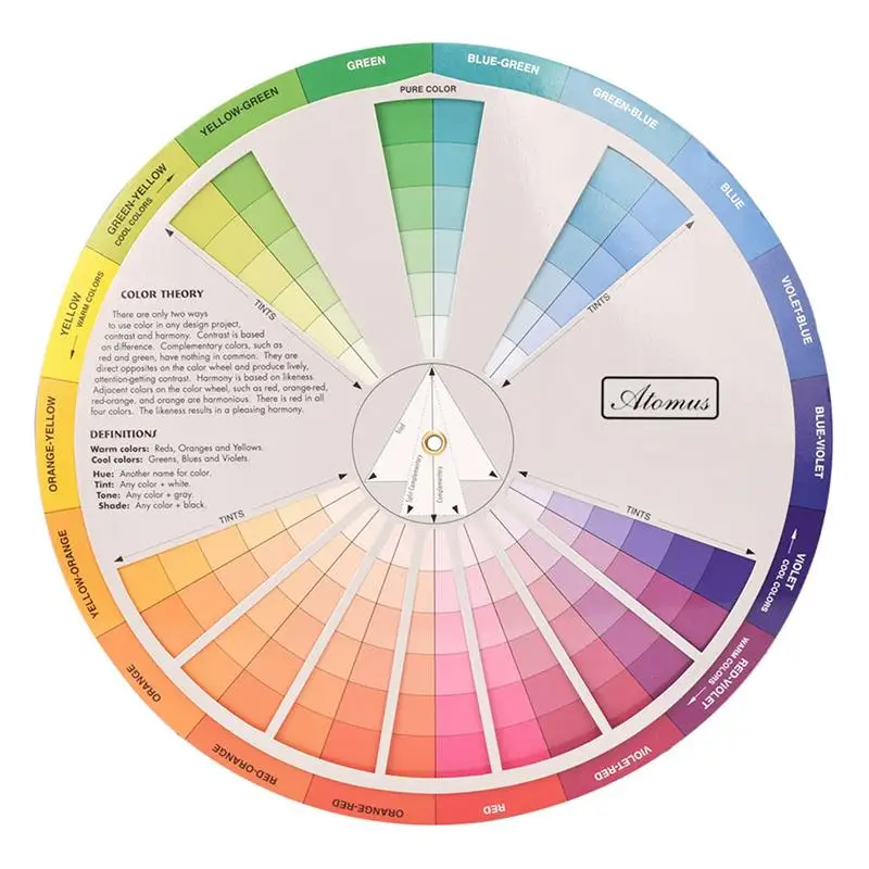 Rotation Color Wheel Chart Mixing Colour Board Paint Guide Blending Circle Makeup Artist Theory Learning Color Guide