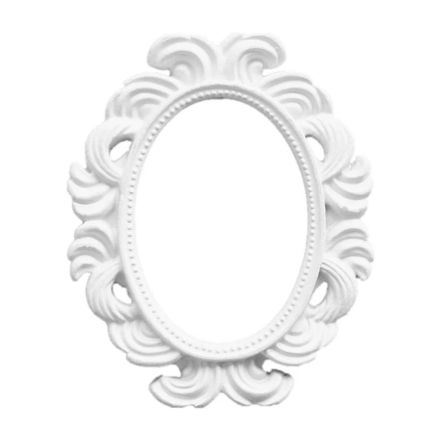 Ornate Oval White Frame