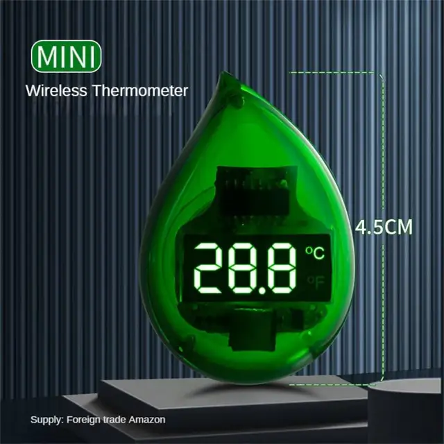 Halak Tartály Hőmérő Csepp Alakú Akvárium Led Digitális Hőmérséklet Mérés Mini Kis Elektronikus - Image 2