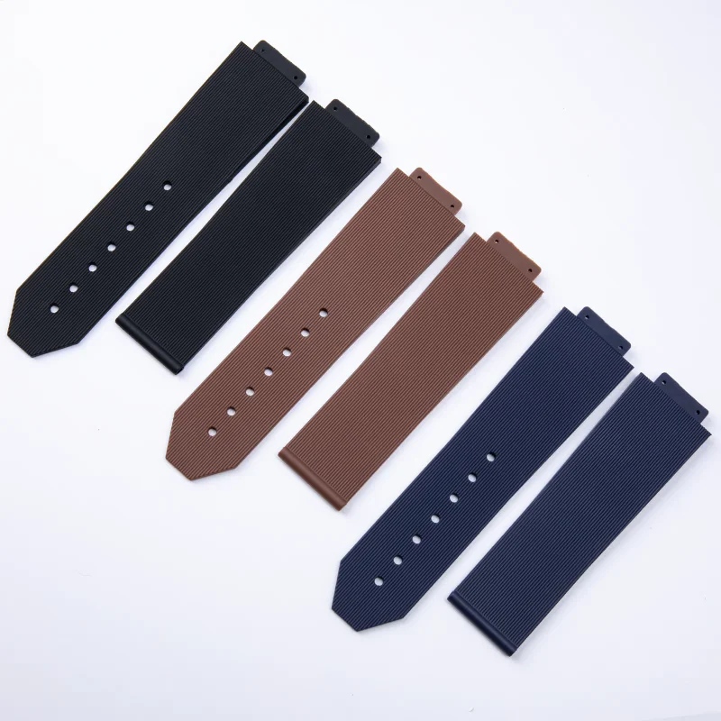 Silicone Rubber Waterproof Watch Strap with Curved End Links