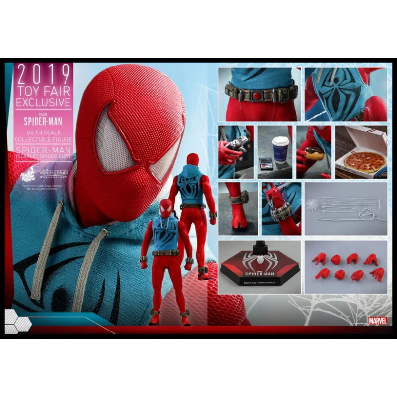 

HotToys HT VGM34 1/6 Scale Spider Hero Scarlet Spider Model 12'' Full Set Anime Figure Model Collecile Action Toys