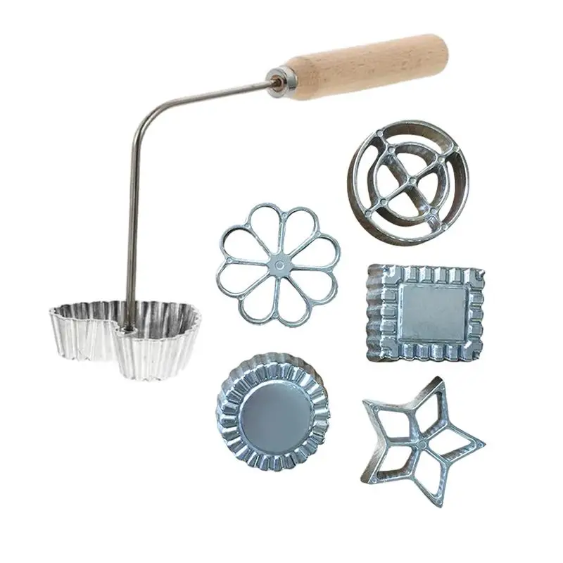 

Формы для выпечки Bunuelos, формы для выпечки с ручкой, алюминиевые формы для выпечки с деревянной ручкой, кухонные принадлежности для выпечки