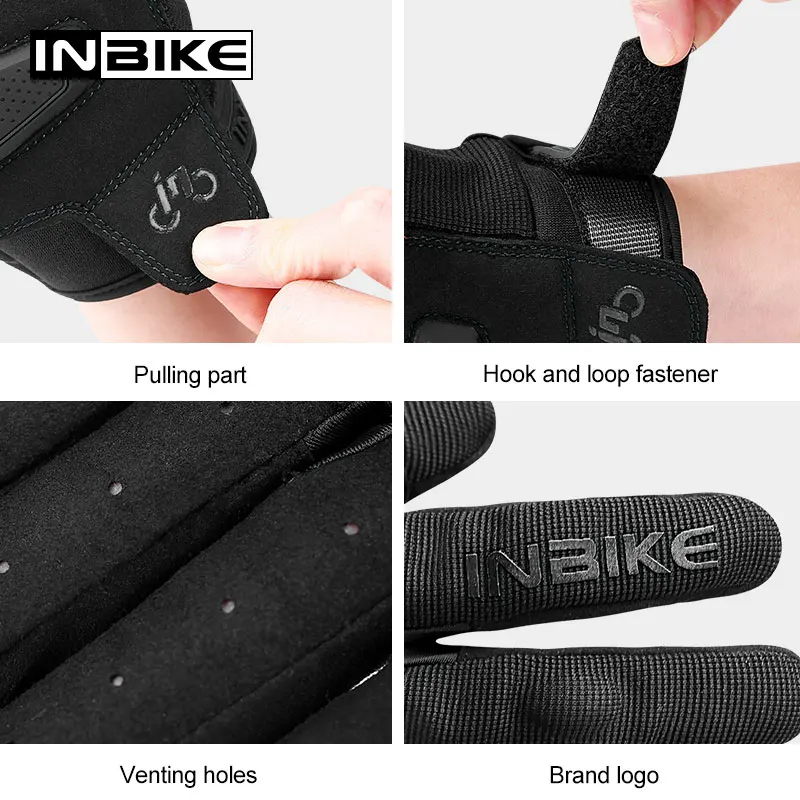 INBIKE Shockproof Motorcycle Gloves Men Breathable Motor Riding Motorcyclist's Gloves Full Finger Touch Screen Motorcross Gloves 5