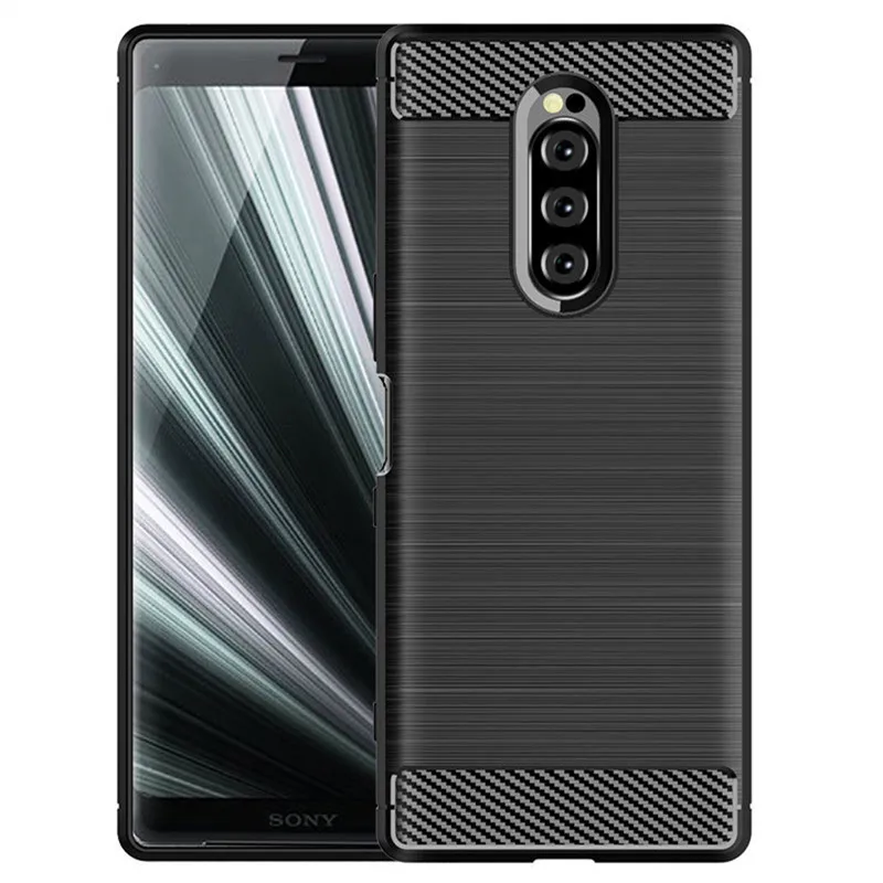 

Silicone Matte Case for Sony Xperia XZ4 Carbon Fiber TPU Soft Back Cover For Sony Xperia XZ4 Full Protection Phone Case