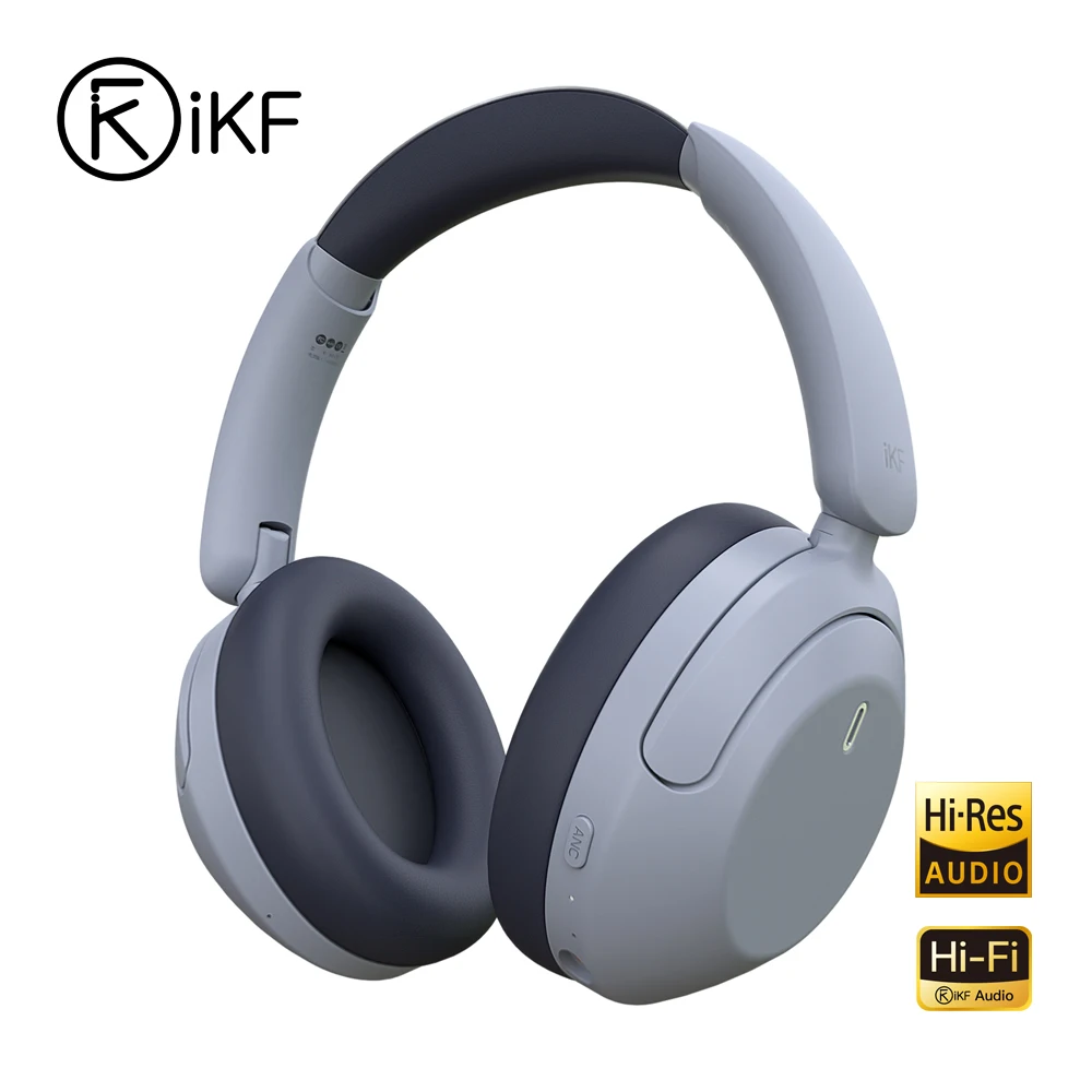 

iKF-T3 Wireless Headphones Bluetooth 5.3 Active Noise Cancelling Earphones 125H Playtime Hi-Res App Control 38ms Low Latency