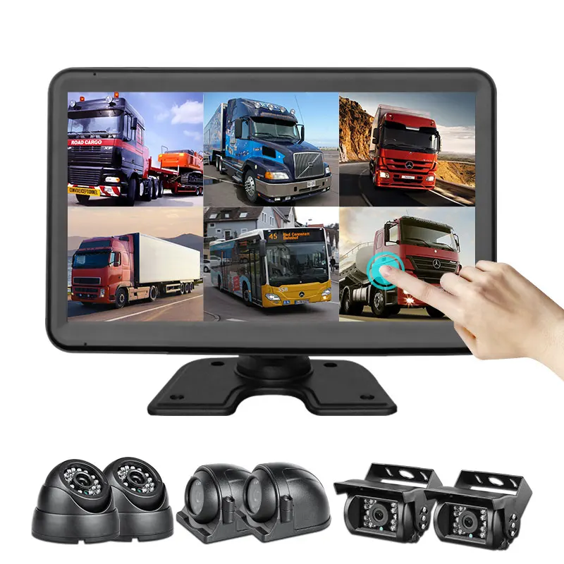 

6CH Запись DVR 1080P Автомобильная камера заднего вида грузовик автомобиль поддержка BSD 10,1 "IPS монитор DVR