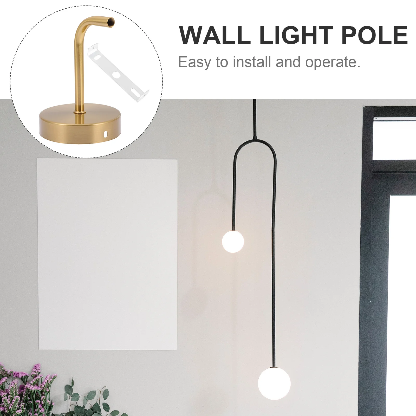 Wall Lamp Accessories Rechargeable Sconce Light DIY Pole Hanging Stand Accessory LED Metal Support