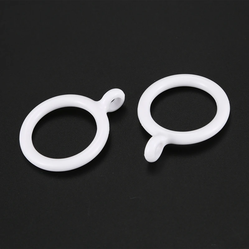 20X White 25Mm Inner Plastic Curtain Rings Gourd Shape Home Shower Window Bath Curtain Hook Rod Clips Accessories