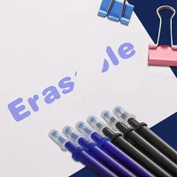 52Pcs/Set Gel Pen Erasable Refill Rod Erasable Pens 0.5mm Blue Black Washable Handle School Writing Stationery Gel Ink Pen 5