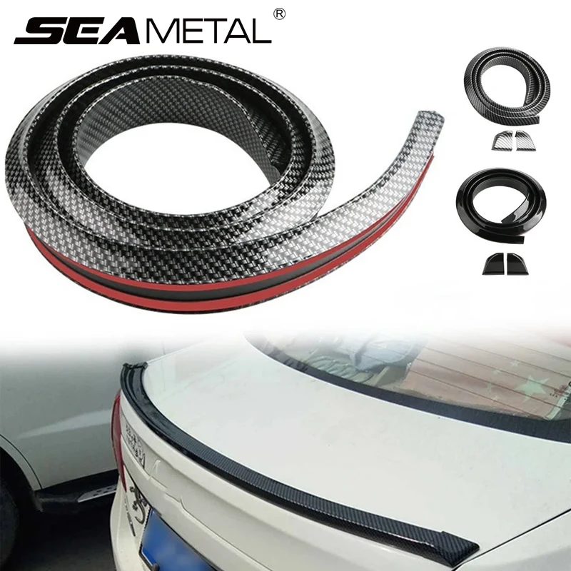 Car Rear Wing Spoiler SEAMETAL Universal 1.5M 5D Carbon Fiber Shiny Black DIY Refit for Car Accessories car rear wing spoiler