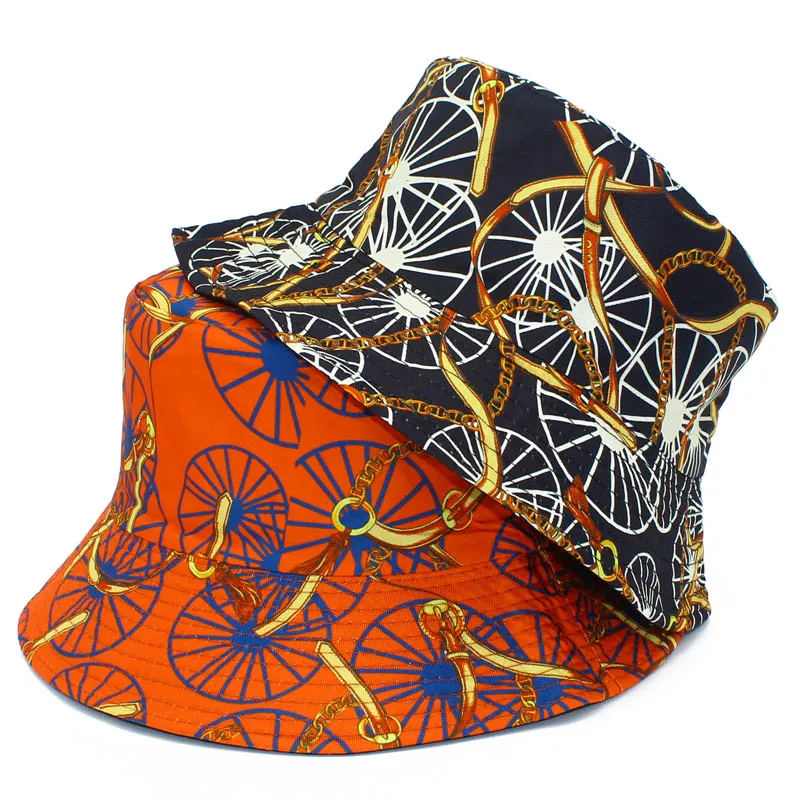 

Bucket Hats Outdoor Print Fishman Cap Wide Brim Beach Caps Men Women Summer Hat Chapeau Adult Fabric Buckets Panama Sun Hat