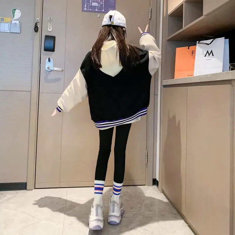 용수철 여아 남아 의류 스트랩 레터 재킷, 어린이 청소년 스포츠 가디건, 어린이 겉옷 코트, 6, 7, 8, 9, 10, 11 세, 2024 가을