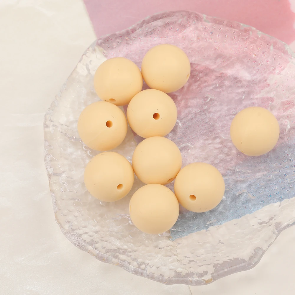 Cordial Design 100Pcs 12/15MM Choose/Silicone Material Beads/Baby Edible Beads/Chewable/Jewelry Accessories/DIY Making Findings - cordial