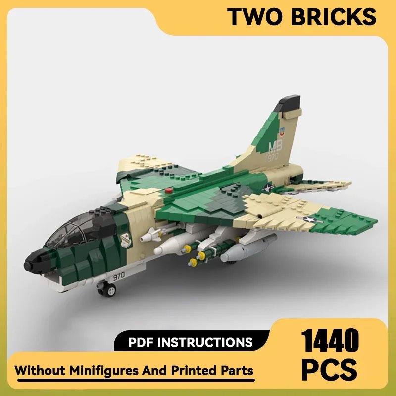 

Moc Building Bricks Military Model 1:35 A-7D Corsair II Fighter Technology Modular Blocks Gifts Christmas Toys DIY Sets Assembly