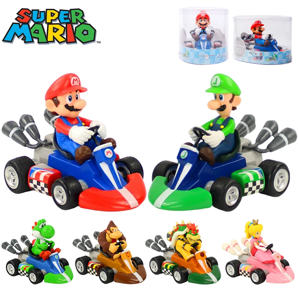 Super mario dřít couvat auto zelený yoshi osel Kong bowser luigiho ropucha kněžna broskev úkon schéma hraček anime hra panenka kůzle dárky