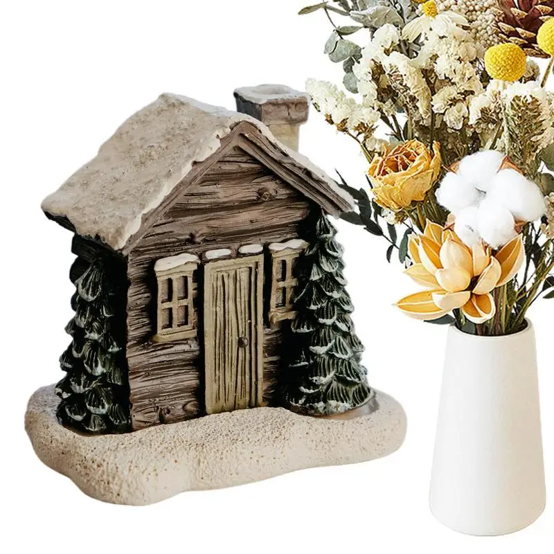 

Горелка для благовоний в заснеженной кабине, зимняя курильница с конусом из смолы, ароматическое украшение, деревенская дымовая хижина, курильница, украшение для дома