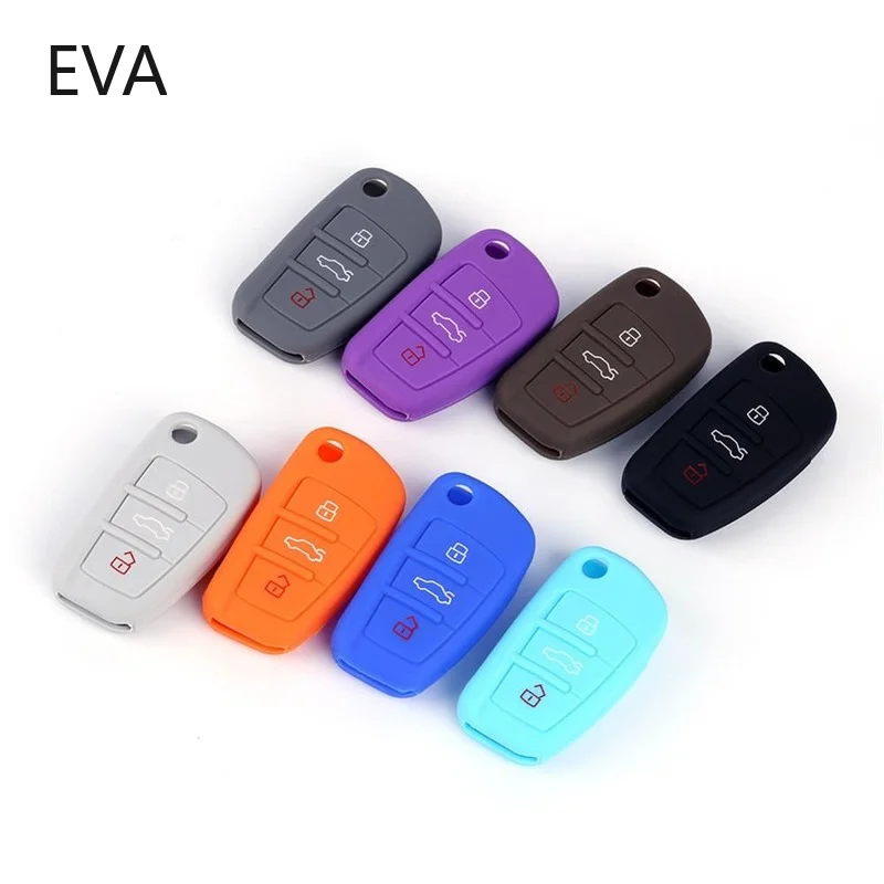 Car Key Case Cover Protector Flip Car Key Case Shell Fob Shell Silicone Skin Holder Per Audi A3 Q2L Q3 S3 Rs3 A4 A6 A6L A8 Q7