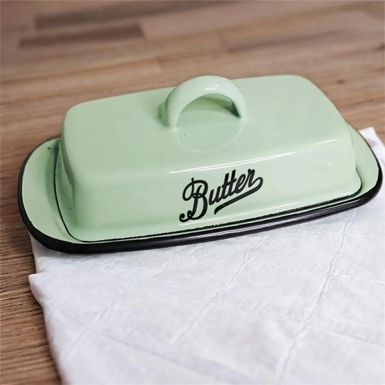 Ceramic Butter Dish with Lid Rectangular Sealable Cheese Storage Box Butter Container Organizer for Kitchen & Restaurant