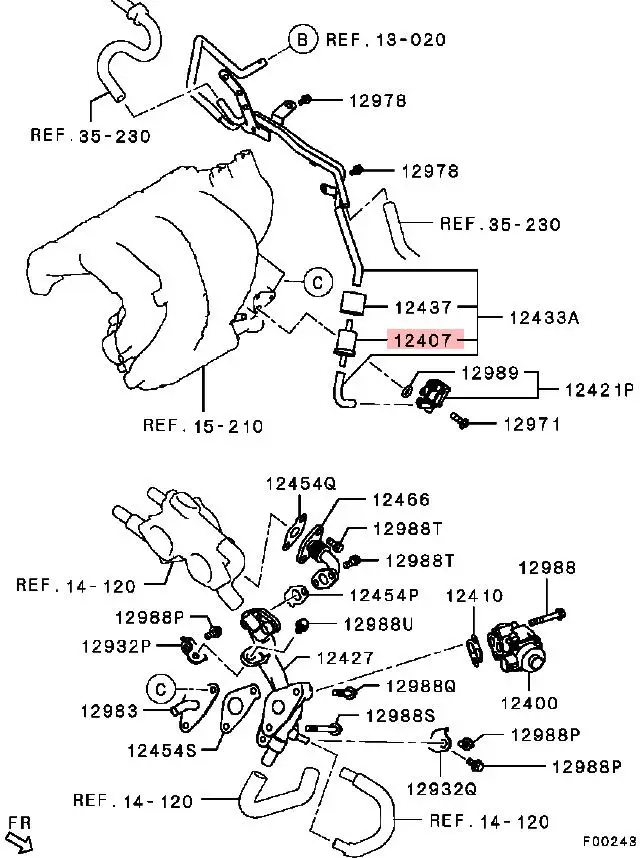 Outlander ASX LANCER EVOX CHAMBER EMISSION VACUUM CONTROL MR312385