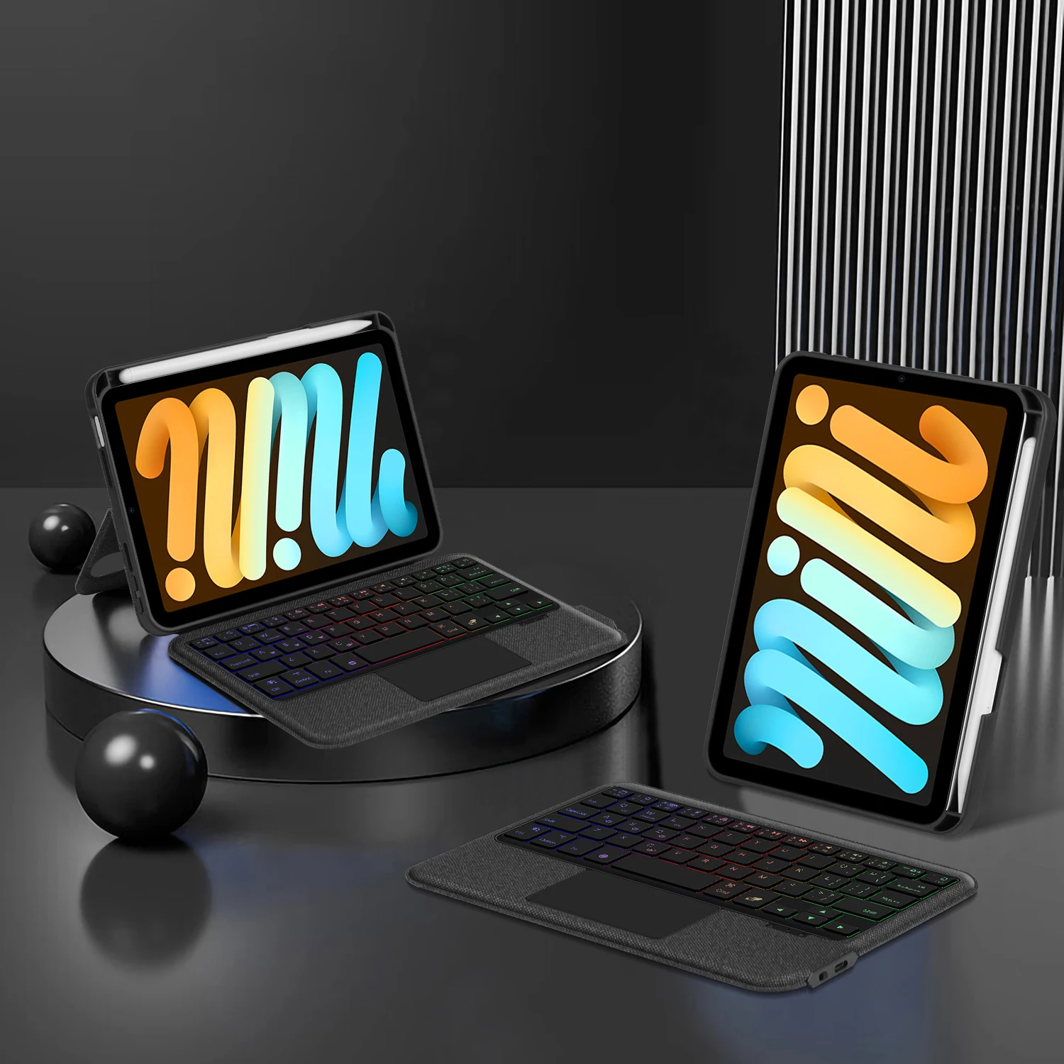 HaoHZ Funda Teclado Español (ñ) Para IPad 8a Gen (2020) / 7a Gen (2019