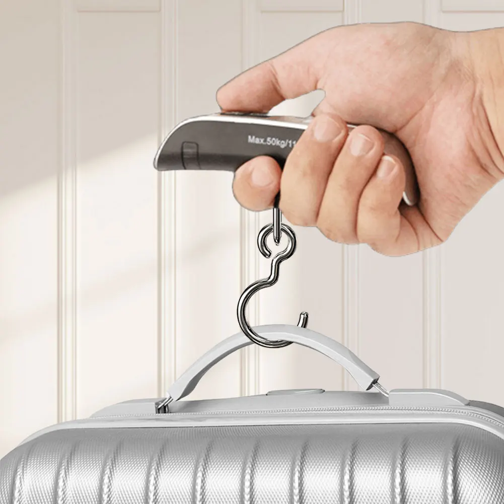 50kg/110lb Electronic Hanging Suitcase Travel Weighs LCD Display Pocket Electronic Suitcase Travel Scale Portable Scale