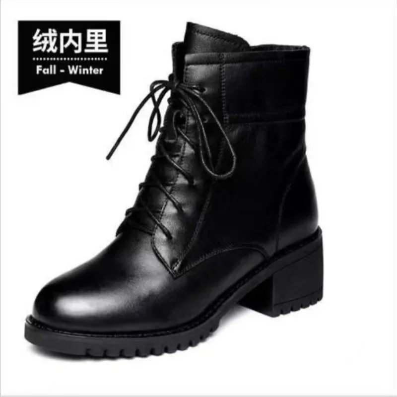 [2024 High Quality Ladies Shoes Side Zipper Women's Boots Fashion Cross-tied Modern Boots Women Hot Sale Plus Size Ankle Boots]