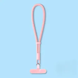 Universal Adjustable Phone Lanyard and Wrist Strap - Crossbody/Neck Sling with Stretchable Cable (Pink - A)