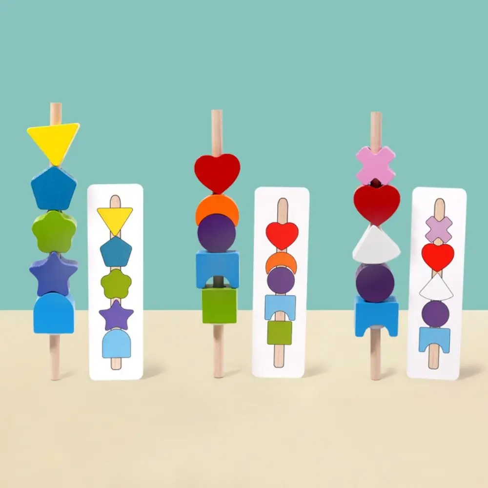 Geometric Color Shape Cognition Toys Montessori Interactive Shape Matching Board Game Challenges Portable