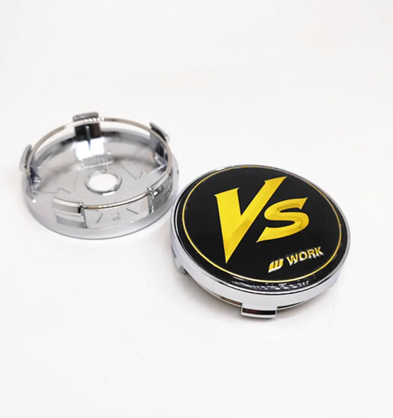 60mm VS W Work Wheels Center Hub Caps Logo Emblem Badge 4pcs
