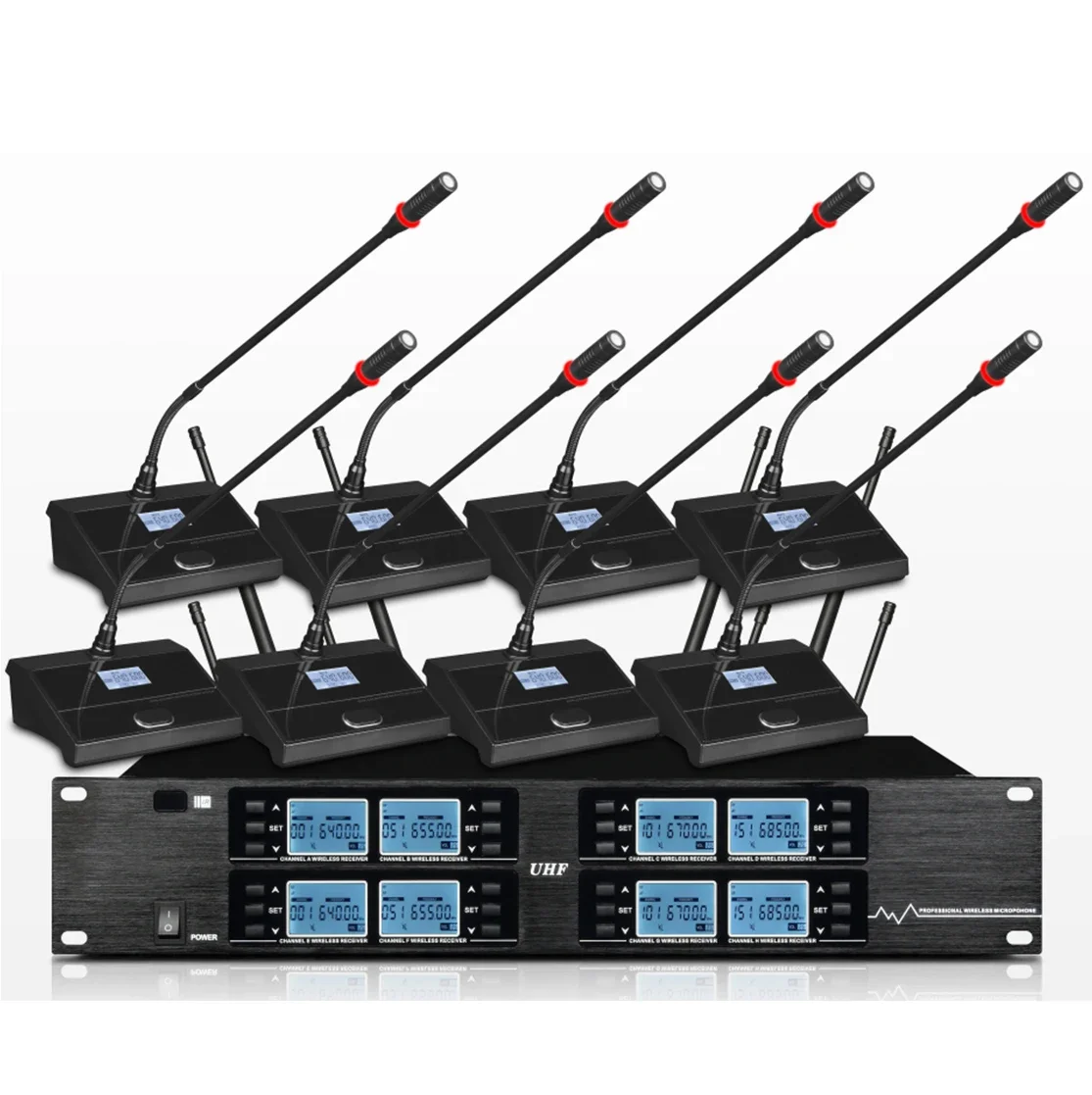 

Профессиональное оборудование для конференций, цифровой Uhf беспроводной микрофон с поддержкой восьмиканальных микрофонов