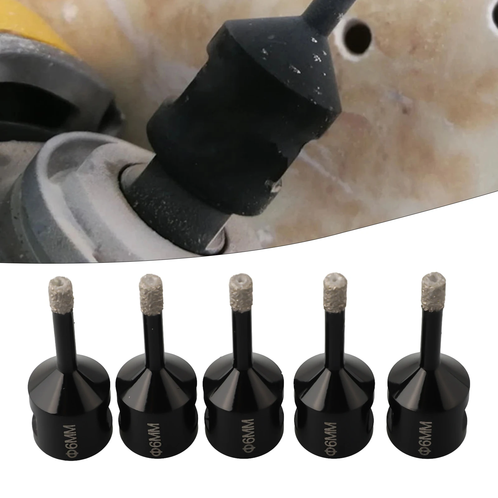 

5pcs 6mm M14 Hole Opener Diamond Drill Bit Tile Marble Concrete Drill For Grinder Drill Bits Hole Opener Workshop Power Tools