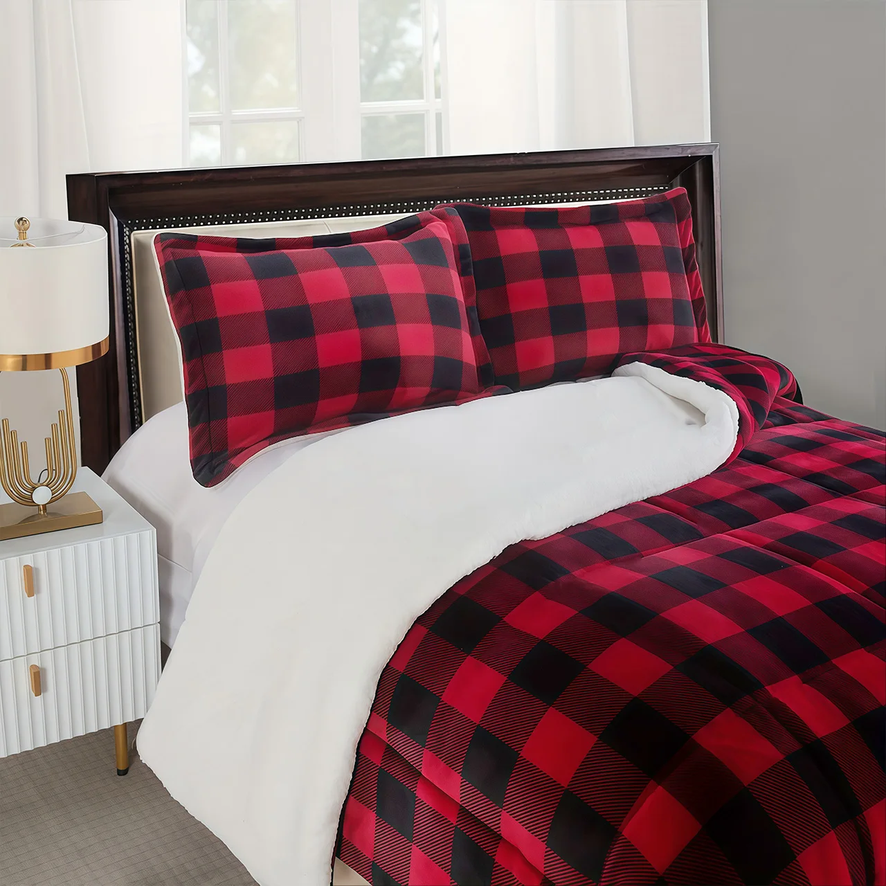 Sherpa Fleece Buffalo Plaid Blanket 2