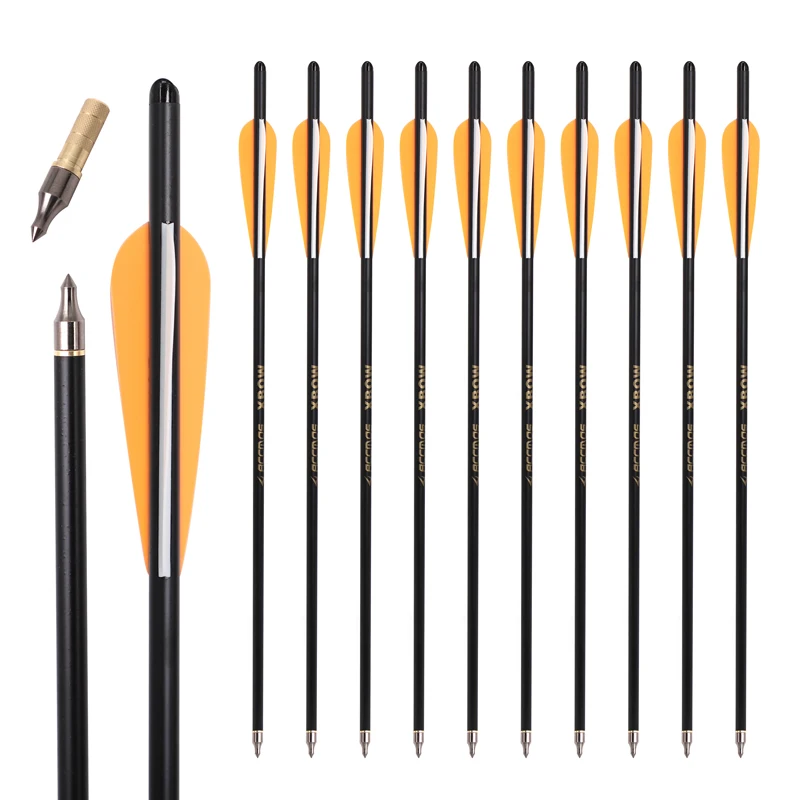 

12/24pcs 13 16 18 20 22 inches Mixed Carbon Arrow Spine400 Bolts For Hunting Shooting